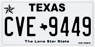 TX license plate CVE9449