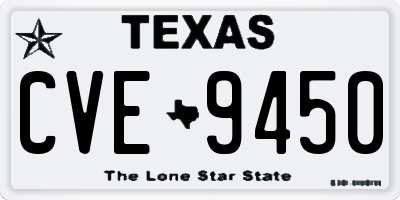 TX license plate CVE9450