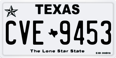 TX license plate CVE9453