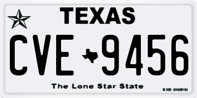 TX license plate CVE9456