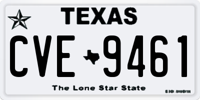 TX license plate CVE9461