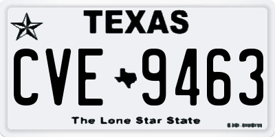 TX license plate CVE9463