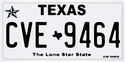 TX license plate CVE9464