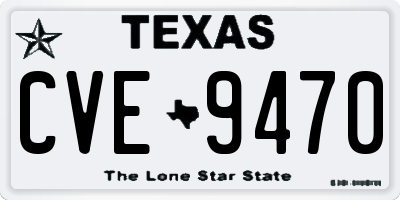 TX license plate CVE9470