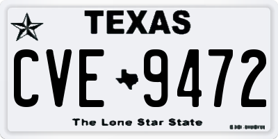 TX license plate CVE9472