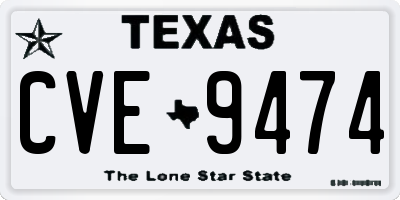 TX license plate CVE9474