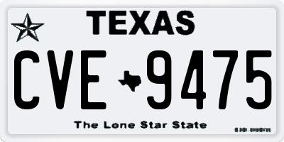 TX license plate CVE9475