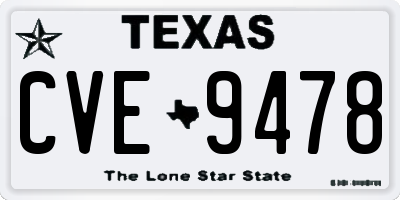 TX license plate CVE9478