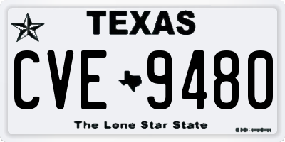 TX license plate CVE9480