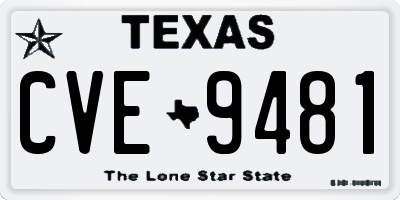TX license plate CVE9481