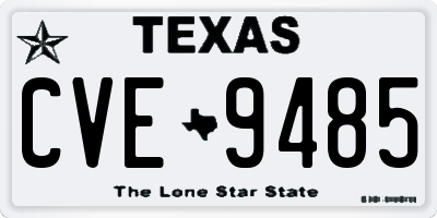TX license plate CVE9485