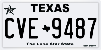 TX license plate CVE9487