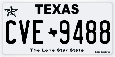 TX license plate CVE9488