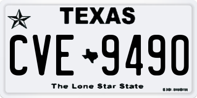 TX license plate CVE9490
