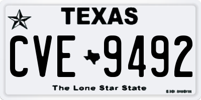 TX license plate CVE9492