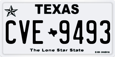 TX license plate CVE9493