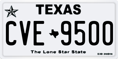 TX license plate CVE9500
