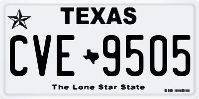 TX license plate CVE9505
