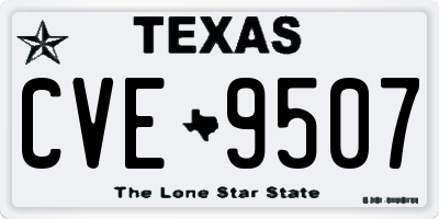 TX license plate CVE9507