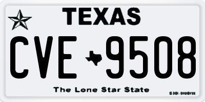 TX license plate CVE9508