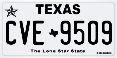 TX license plate CVE9509