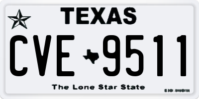 TX license plate CVE9511