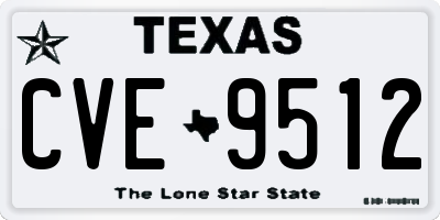 TX license plate CVE9512