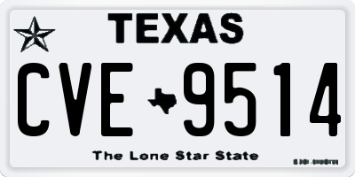 TX license plate CVE9514