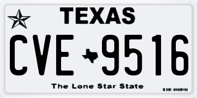 TX license plate CVE9516