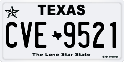 TX license plate CVE9521