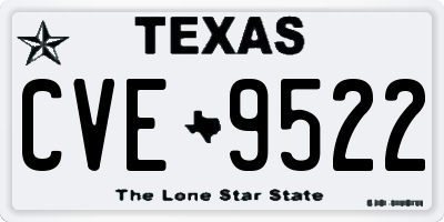 TX license plate CVE9522