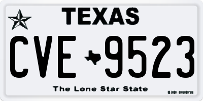 TX license plate CVE9523