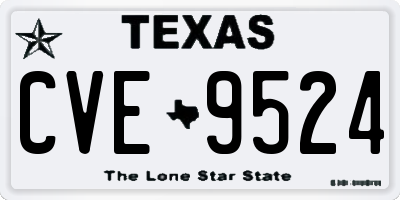 TX license plate CVE9524