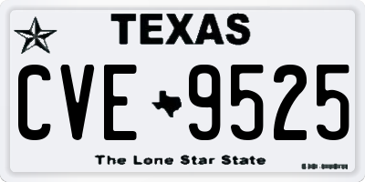 TX license plate CVE9525