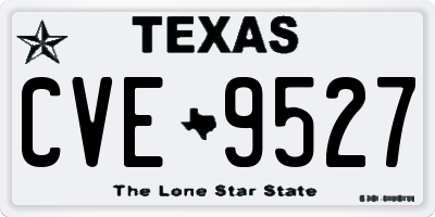 TX license plate CVE9527