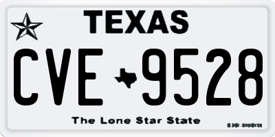 TX license plate CVE9528