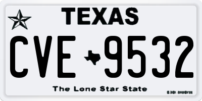 TX license plate CVE9532