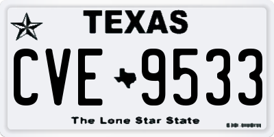 TX license plate CVE9533