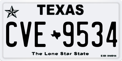 TX license plate CVE9534