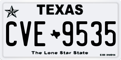 TX license plate CVE9535
