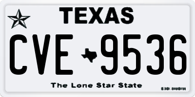 TX license plate CVE9536