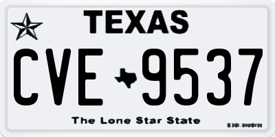 TX license plate CVE9537