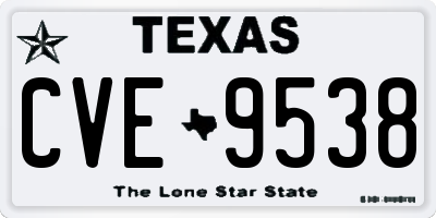 TX license plate CVE9538