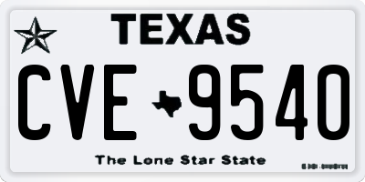 TX license plate CVE9540