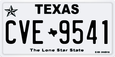 TX license plate CVE9541