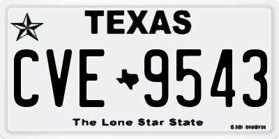 TX license plate CVE9543