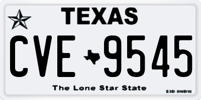 TX license plate CVE9545