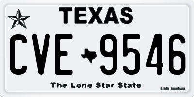 TX license plate CVE9546