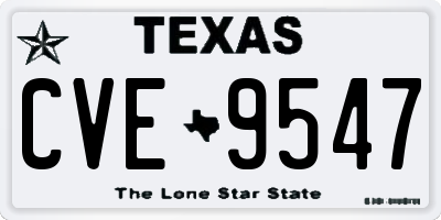 TX license plate CVE9547