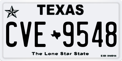 TX license plate CVE9548